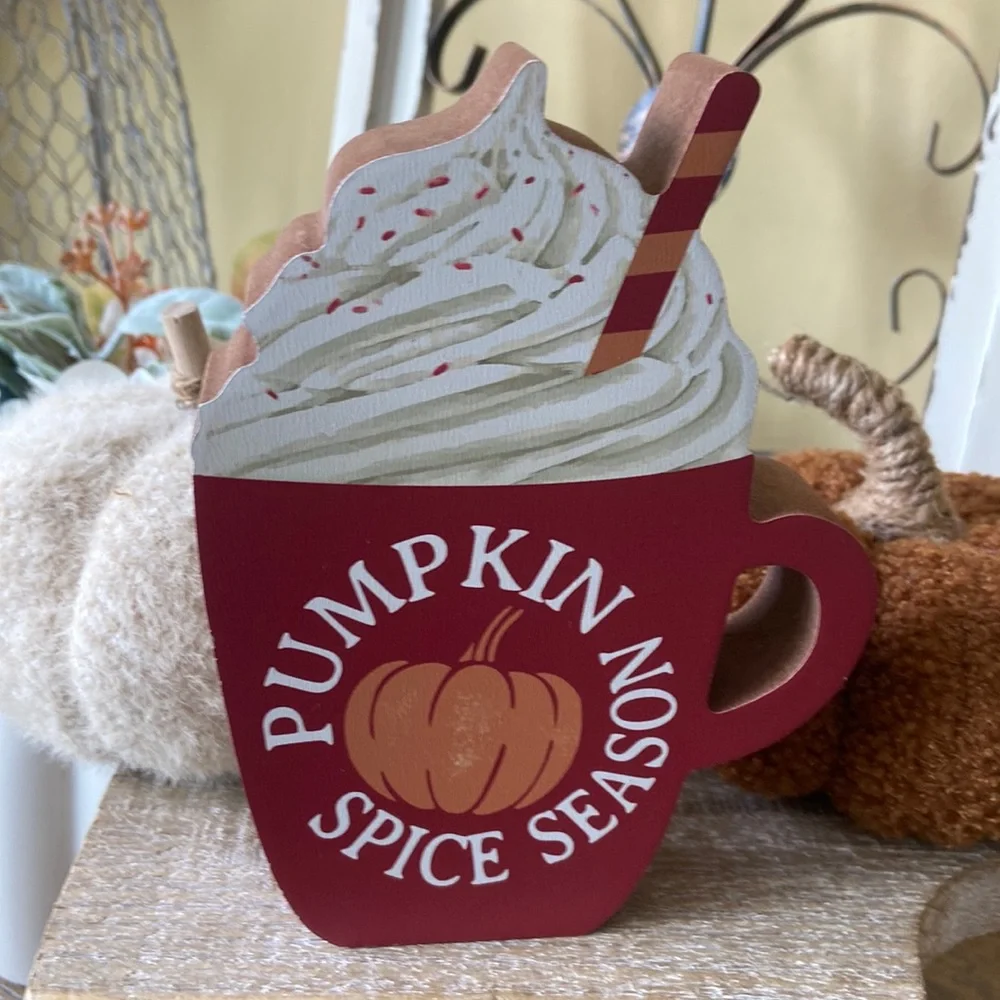 NEW! Fall Pumpkin Spice Latte Season Harvest Coffee Sign